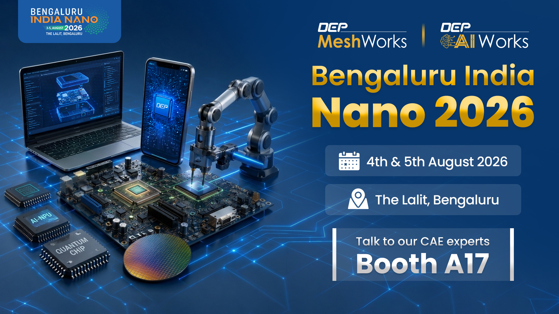 DEP presenta su ingeniería de semiconductores nativa de IA en Bengaluru INDIA NANO 2026